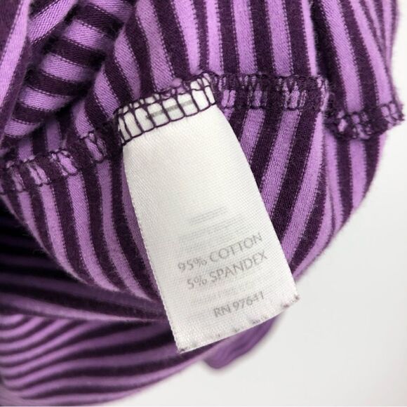 J. JILL Striped Jersey Turtleneck Top Purple Size Petite Medium - Picture 4 of 5